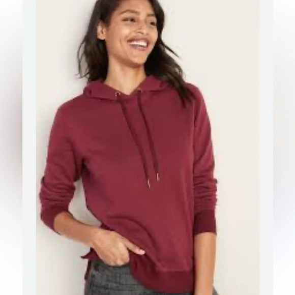 Old Navy Tops - Old Navy Relaxed Vintage Pullover Hoodie, Size XXL (20), Wine Stain